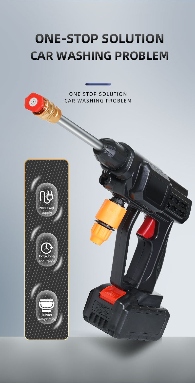 car wash water gun Home wireless rechargeable high-pressure  Convenient lithium battery booster water pump car washing machine