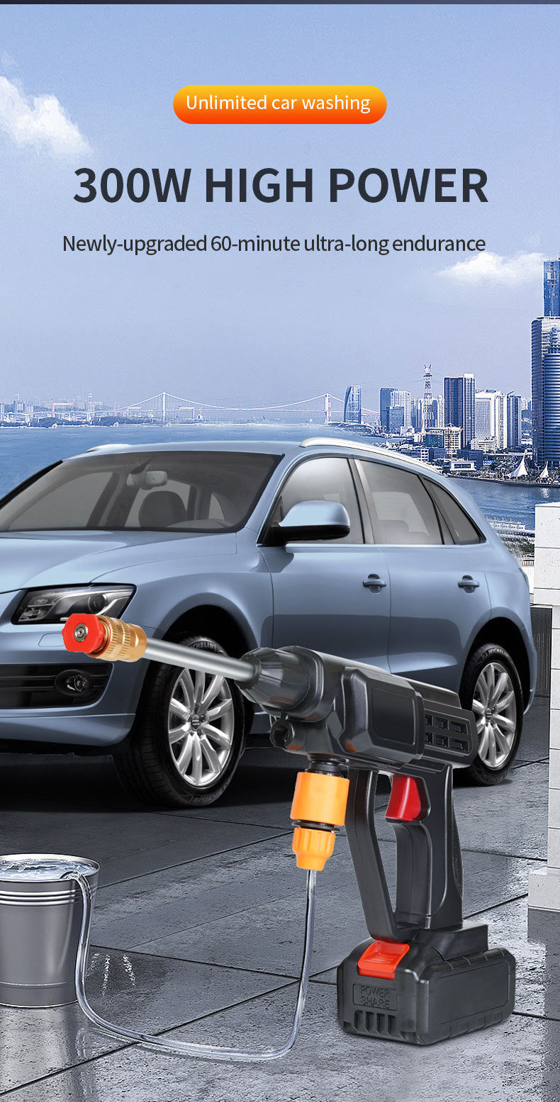 car wash water gun Home wireless rechargeable high-pressure  Convenient lithium battery booster water pump car washing machine