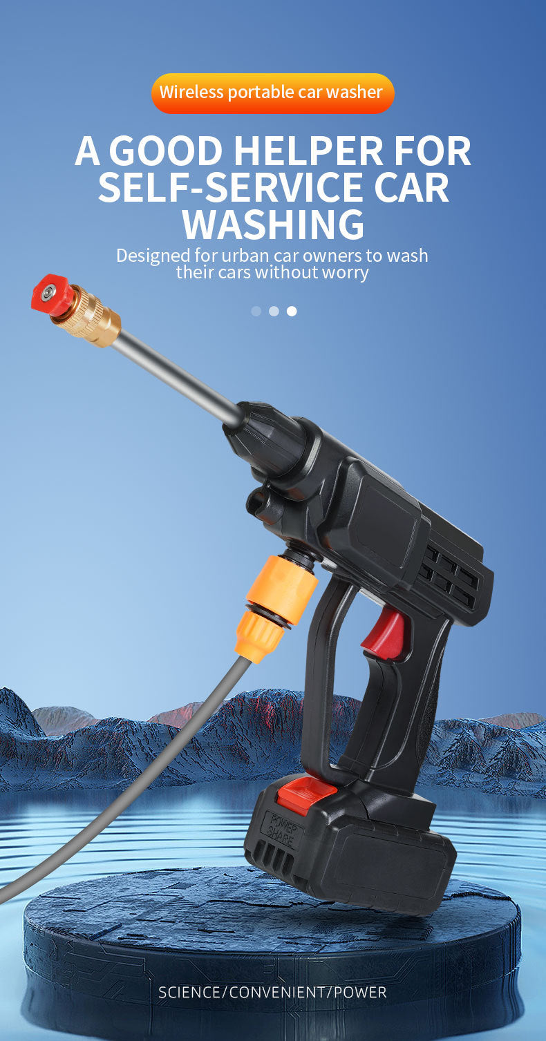 car wash water gun Home wireless rechargeable high-pressure  Convenient lithium battery booster water pump car washing machine