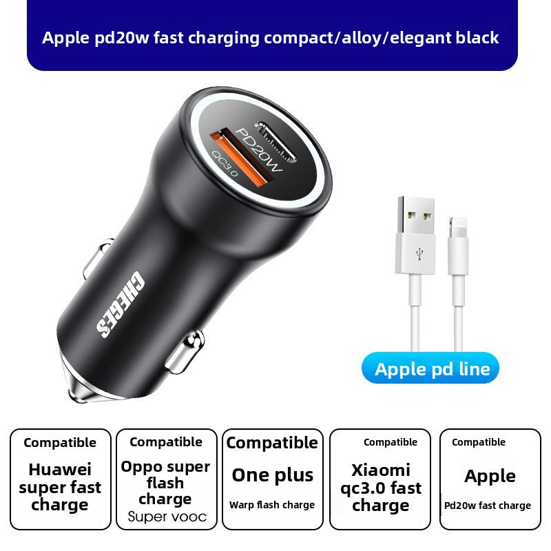 Metal Car Charger Wholesale USB Car Phone Charger PD20W Super fast charge100w Car Charger