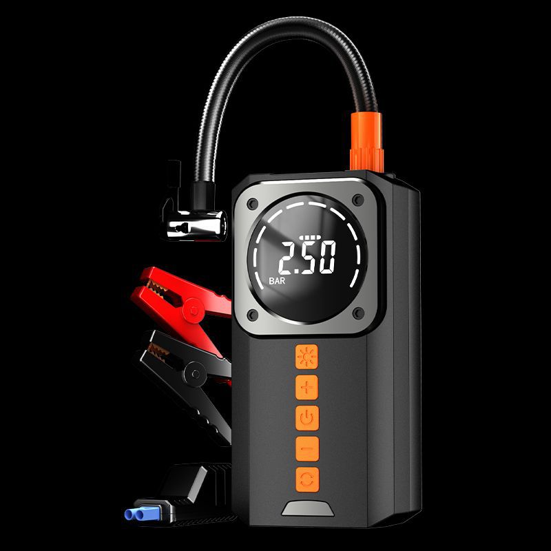 Car Air Pump Emergency Jump Starter Power Bank Integrated Smart Digital Display Car Tire Electric Air Pump