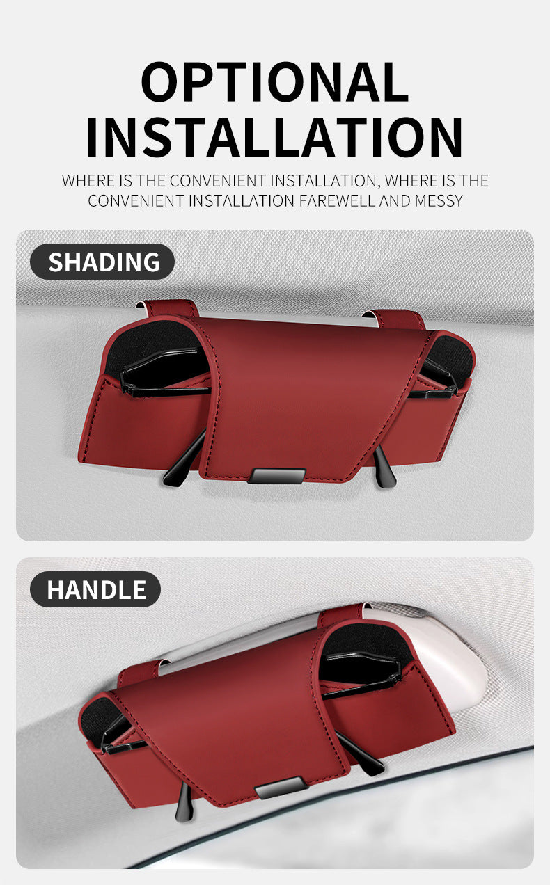 Car Sun Visor Sunglasses Case Holder In-Car Sunglasses Storage Clip Car Accessories Collection Car Glasses Clip