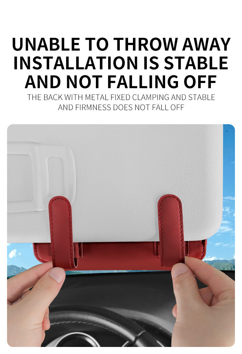 Car Sun Visor Sunglasses Case Holder In-Car Sunglasses Storage Clip Car Accessories Collection Car Glasses Clip
