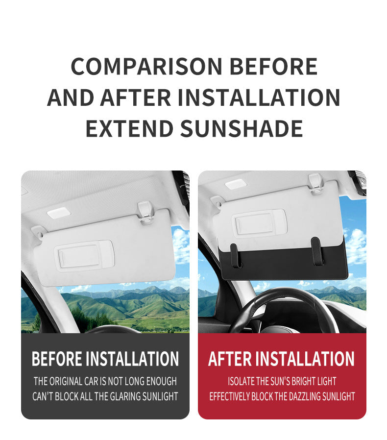 Car Sun Visor Extension Board Front Shield for Driver and Passenger Side, Extended Shield Storage, Anti-Glare Multi-Functional Car Interior Accessories