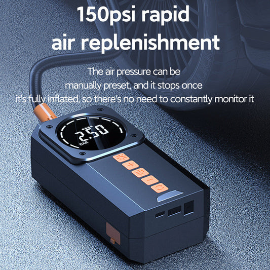 Car Air Pump Emergency Jump Starter Power Bank Integrated Smart Digital Display Car Tire Electric Air Pump