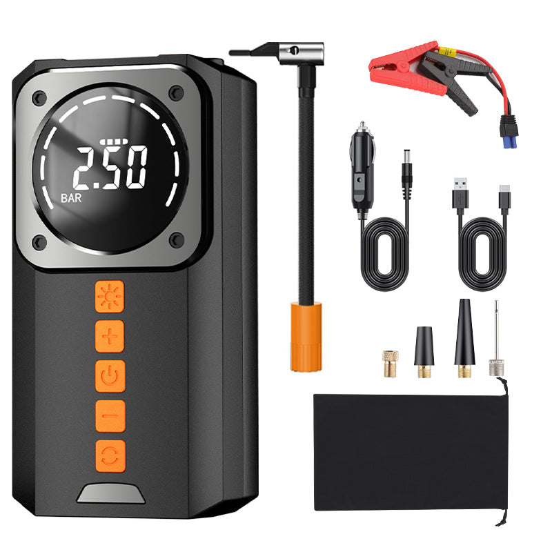 Car Air Pump Emergency Jump Starter Power Bank Integrated Smart Digital Display Car Tire Electric Air Pump