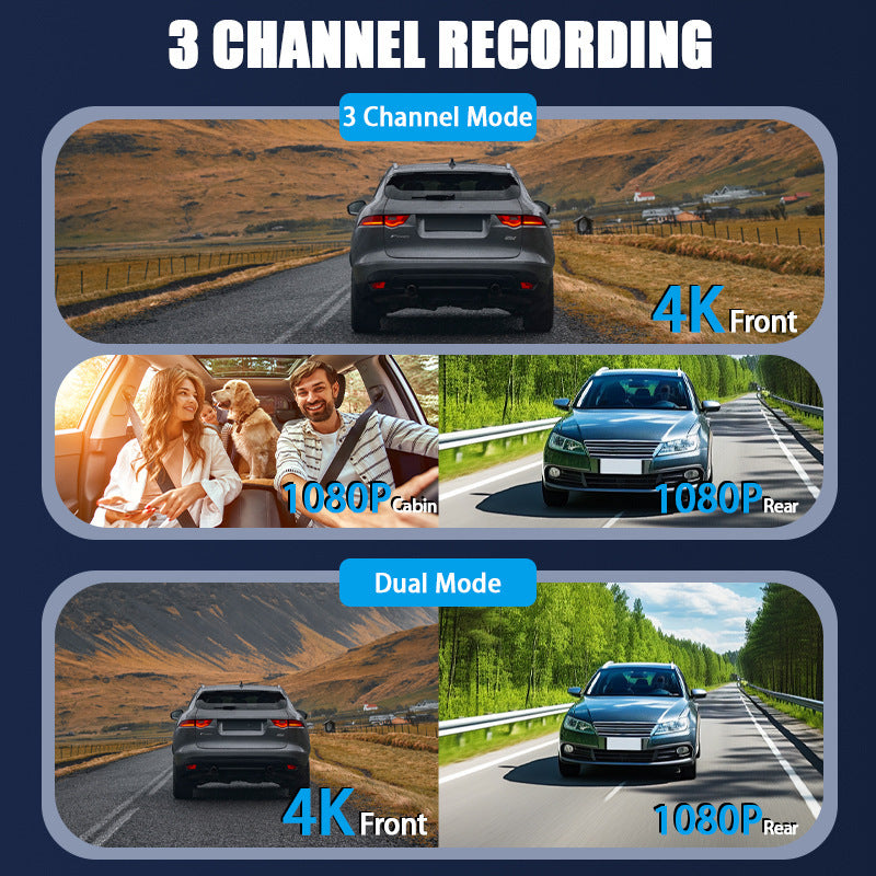 M8 Car Dash Cam Dual Lens Front and Rear Recording Simultaneously High Definition with Mobile Phone Connectivity