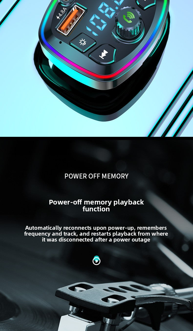 QC3.0 Car Charger Bluetooth Receiver Lossless Sound Quality MP3 Player Super Fast Charging Car Charger