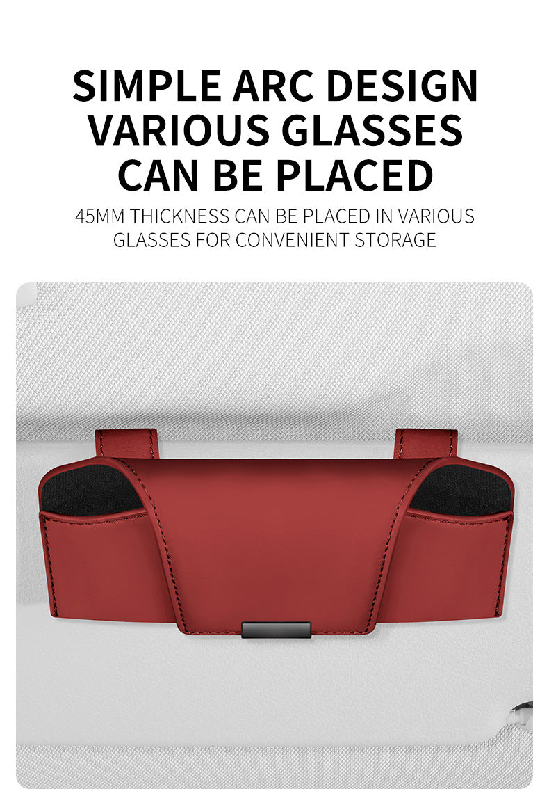 Car Sun Visor Sunglasses Case Holder In-Car Sunglasses Storage Clip Car Accessories Collection Car Glasses Clip