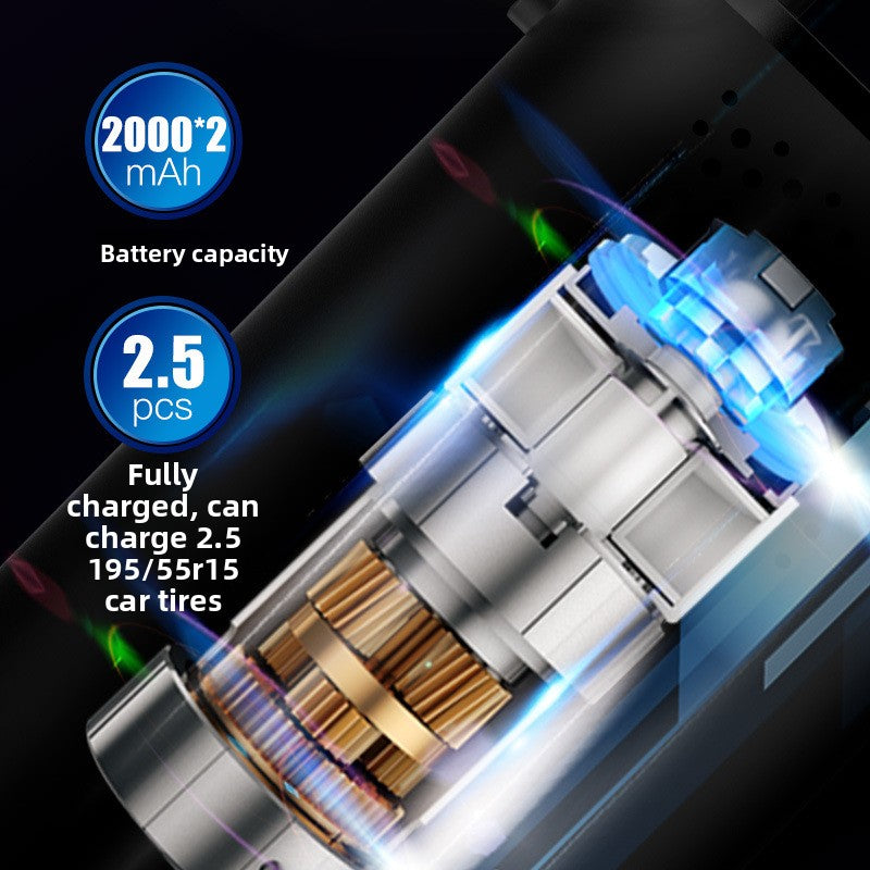 Cross-border Portable Mini Self-propelled Electric Tire Inflator Pump Car Charger Dual-use Inflator Pump