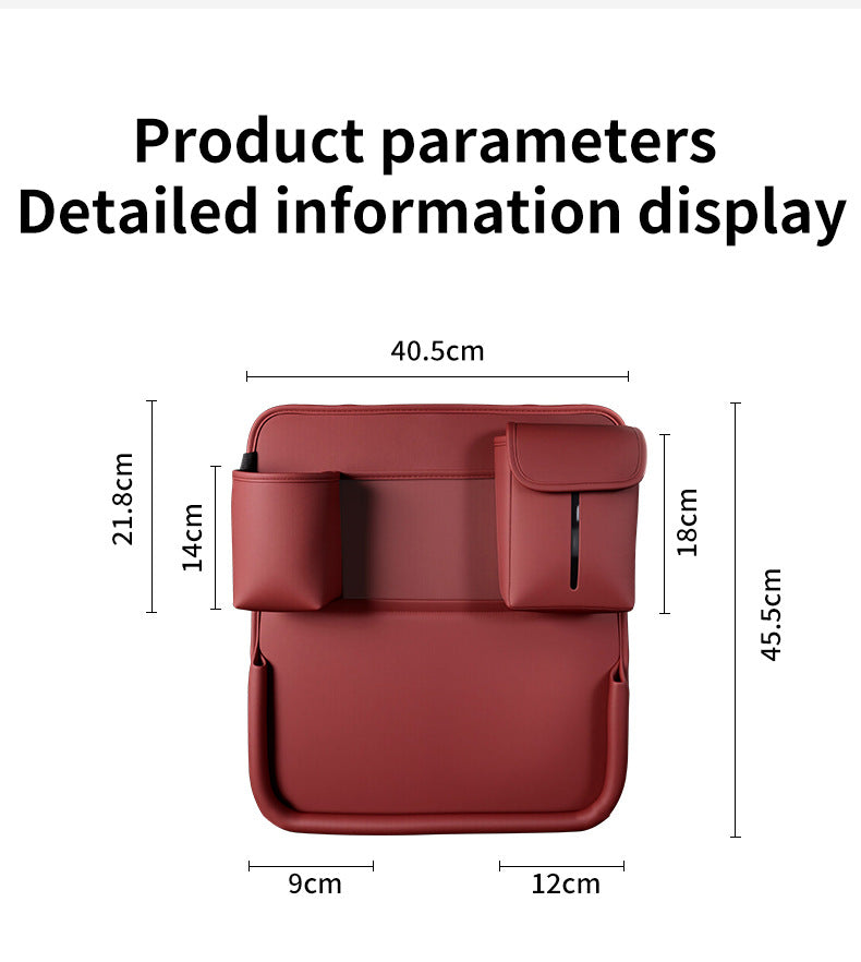 Car-mounted small table, foldable large-capacity multi-functional dining table for rear car seats, suitable for studying, eating, and storing laptops or tablets