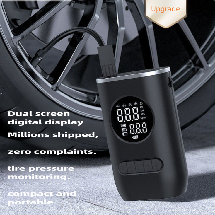 Cross-border Portable Mini Self-propelled Electric Tire Inflator Pump Car Charger Dual-use Inflator Pump