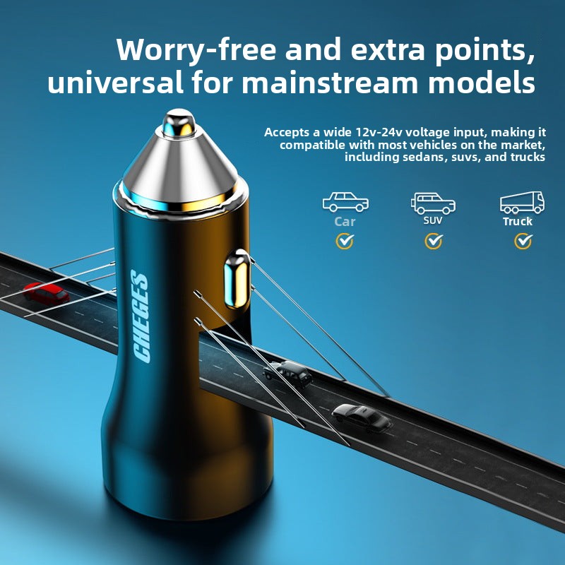 Metal Car Charger Wholesale USB Car Phone Charger PD20W Super fast charge100w Car Charger