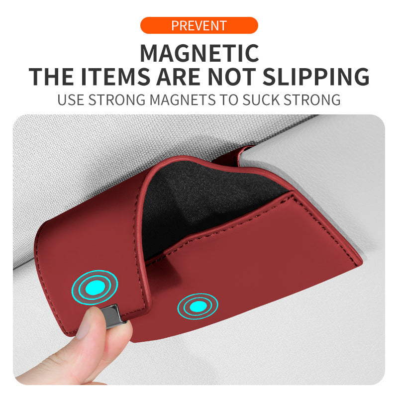 Car Sun Visor Sunglasses Case Holder In-Car Sunglasses Storage Clip Car Accessories Collection Car Glasses Clip