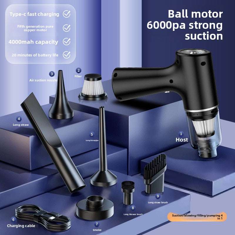 Car Vacuum Cleaner Wireless Charging for Car and Home Use High Suction Power Handheld Car Interior Vacuum Cleaner