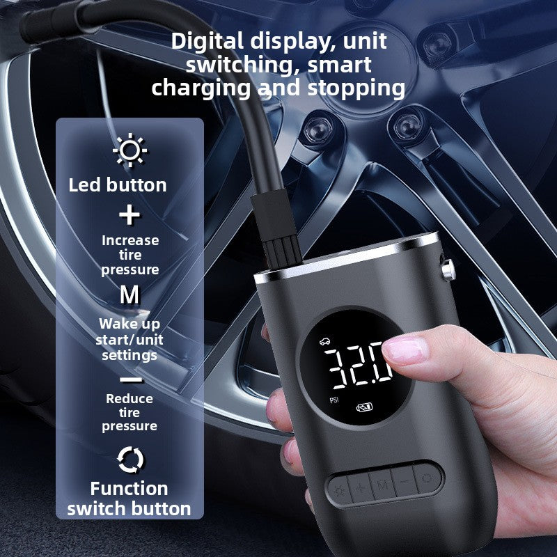Cross-border Portable Mini Self-propelled Electric Tire Inflator Pump Car Charger Dual-use Inflator Pump