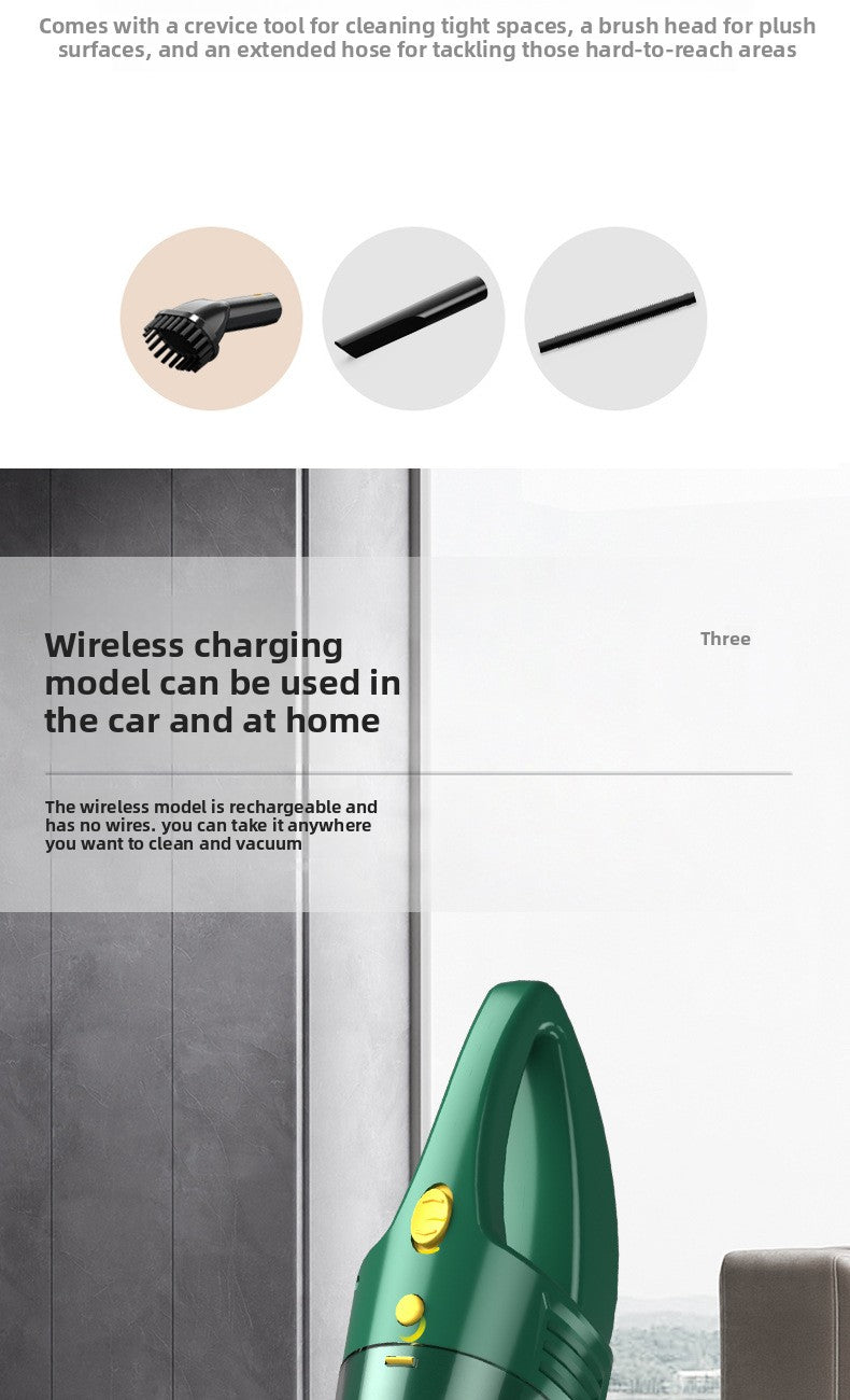 Wireless Car Vacuum Cleaner for Home Use, Small Size, Dual-purpose for Dry and Wet, High Power, Handheld, Strong Suction, In-car Use