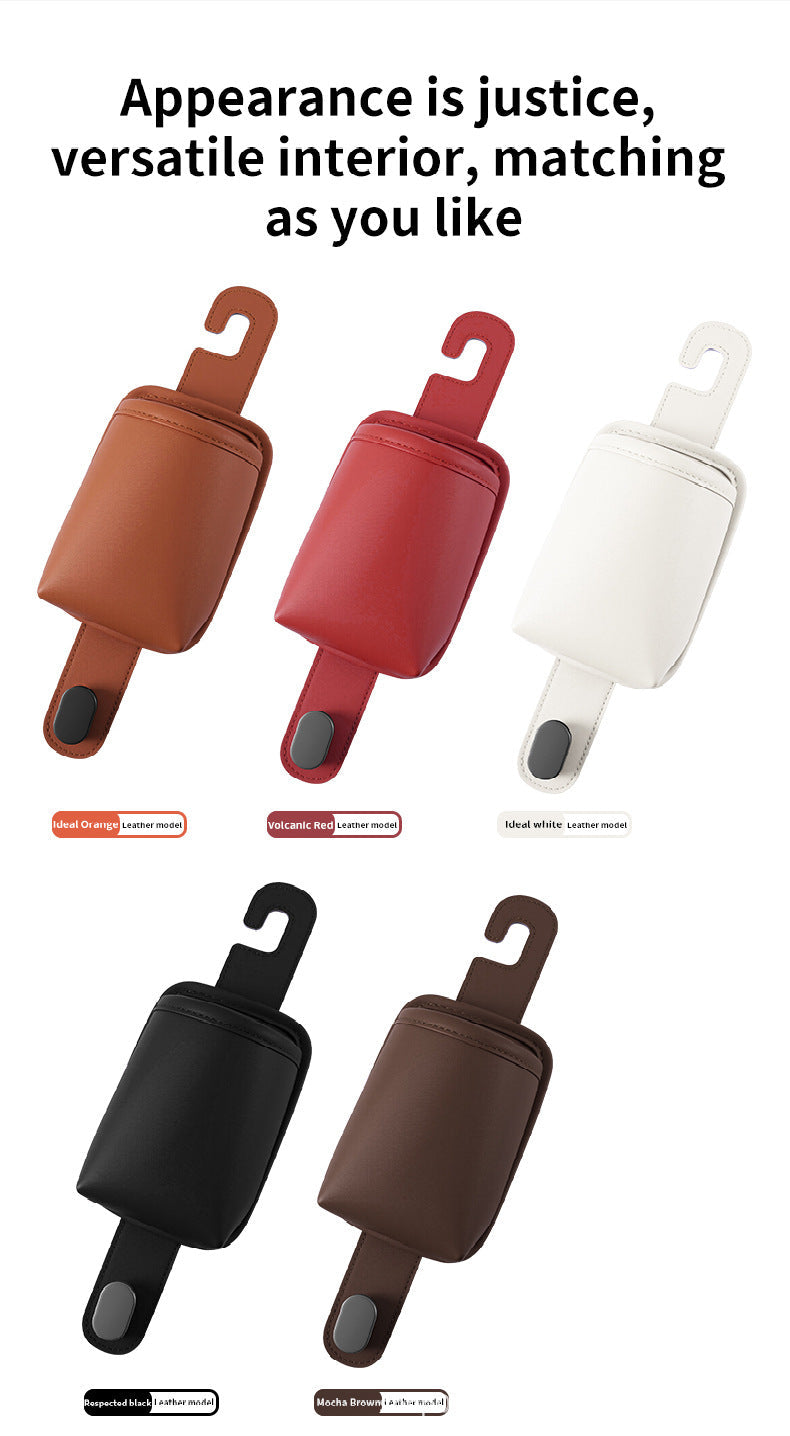 Car Cup Holder Car Seat Back Storage Box Multi-Functional Storage Bag Rear Seat Organizer Hook Trash Can