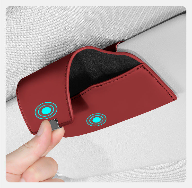 Car Sun Visor Sunglasses Case Holder In-Car Sunglasses Storage Clip Car Accessories Collection Car Glasses Clip