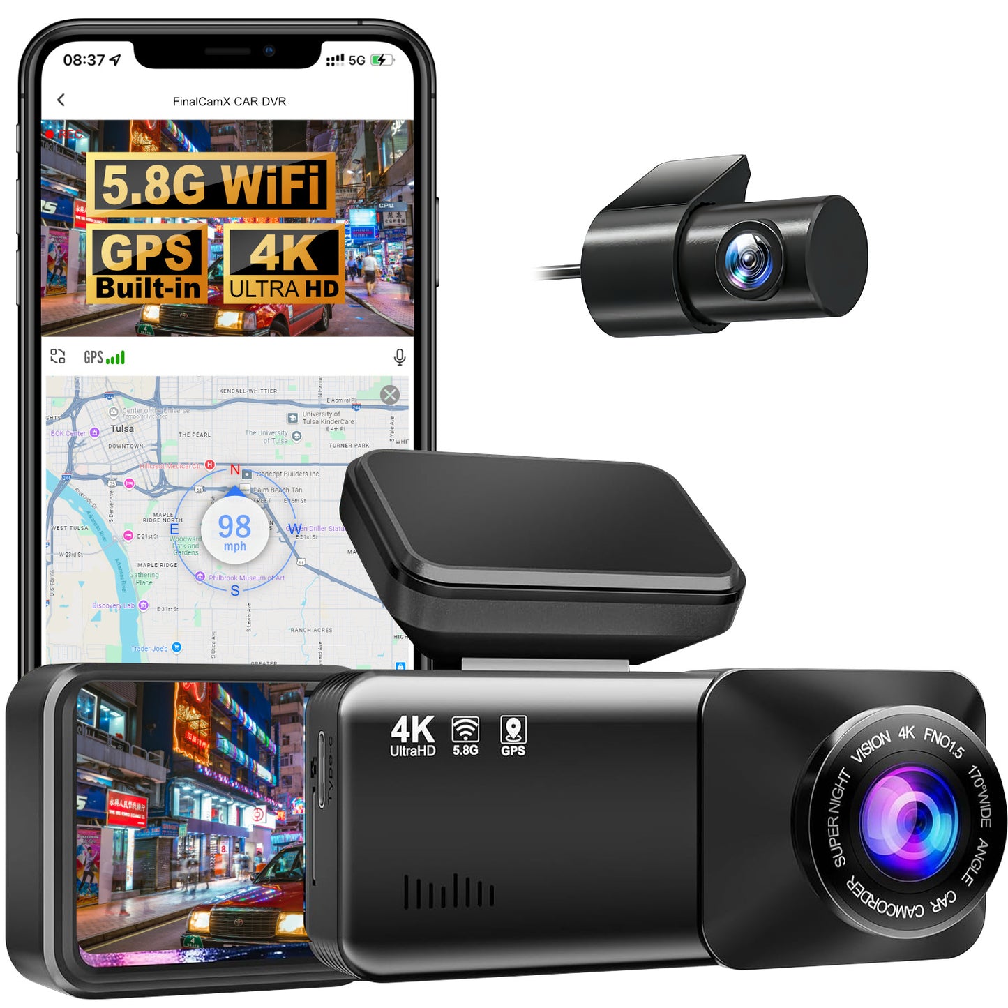 2025 New Driving Recorder Night Vision HD 4k 5Gwifi dash cam