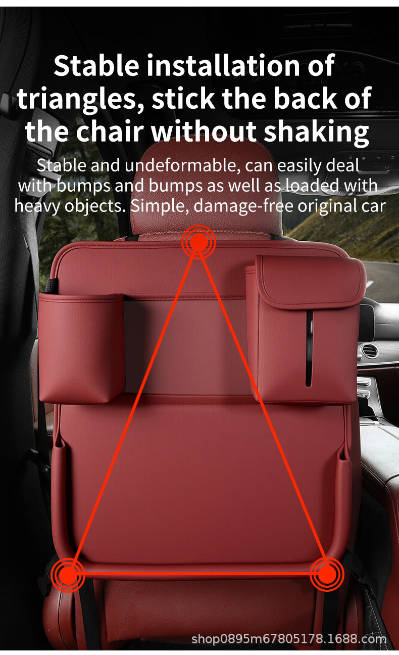 Car-mounted small table, foldable large-capacity multi-functional dining table for rear car seats, suitable for studying, eating, and storing laptops or tablets