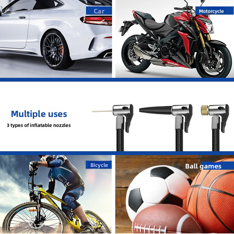 Cross-border Portable Mini Self-propelled Electric Tire Inflator Pump Car Charger Dual-use Inflator Pump