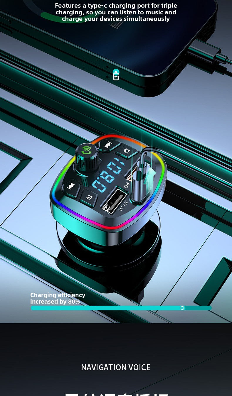 QC3.0 Car Charger Bluetooth Receiver Lossless Sound Quality MP3 Player Super Fast Charging Car Charger