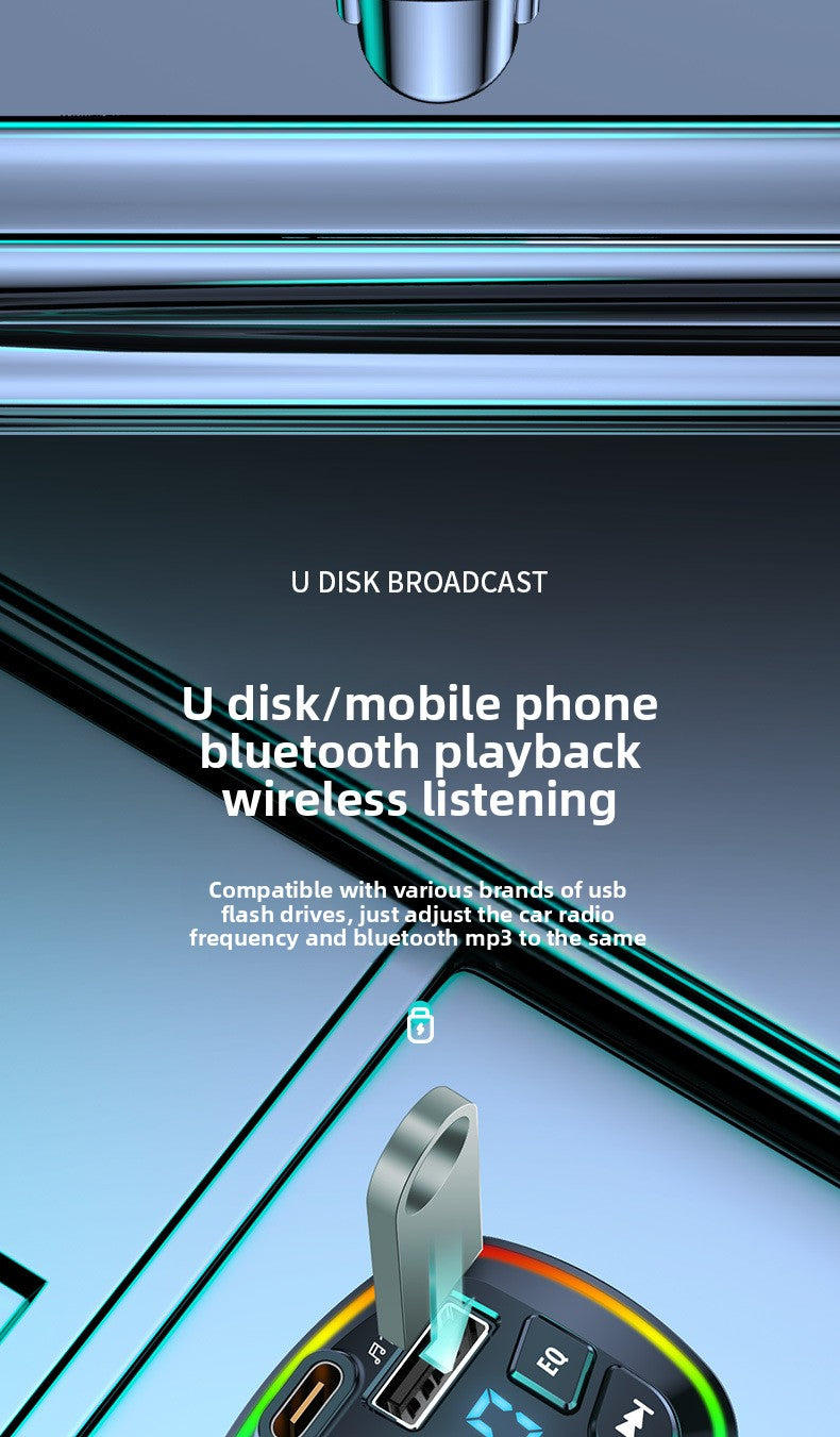 QC3.0 Car Charger Bluetooth Receiver Lossless Sound Quality MP3 Player Super Fast Charging Car Charger