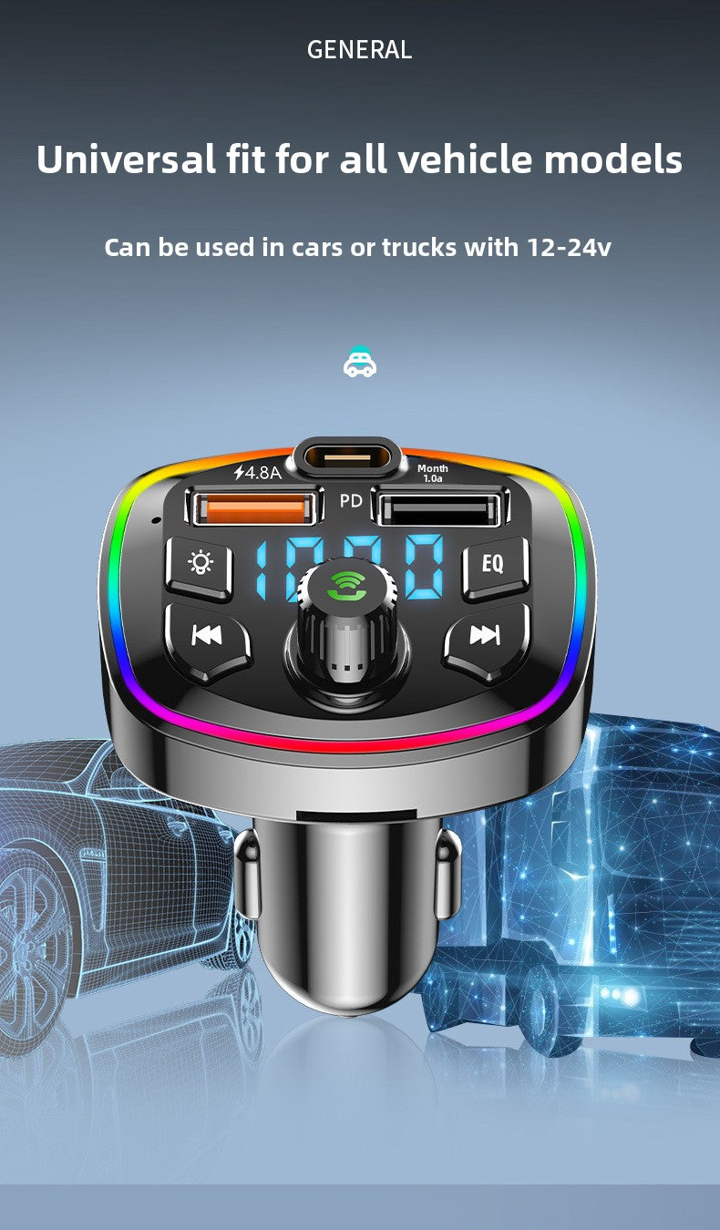 QC3.0 Car Charger Bluetooth Receiver Lossless Sound Quality MP3 Player Super Fast Charging Car Charger