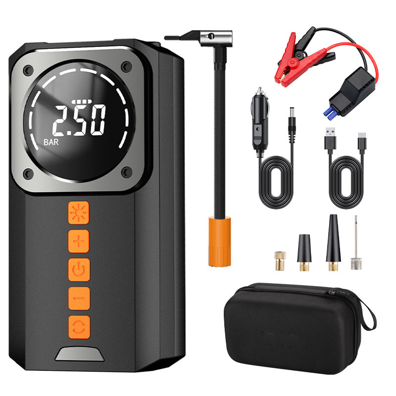 Car Air Pump Emergency Jump Starter Power Bank Integrated Smart Digital Display Car Tire Electric Air Pump