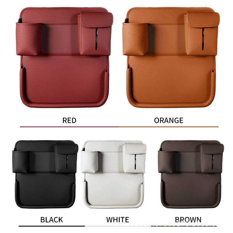 Car-mounted small table, foldable large-capacity multi-functional dining table for rear car seats, suitable for studying, eating, and storing laptops or tablets