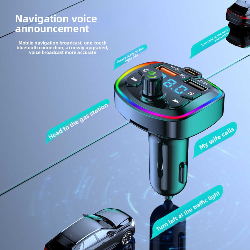 QC3.0 Car Charger Bluetooth Receiver Lossless Sound Quality MP3 Player Super Fast Charging Car Charger