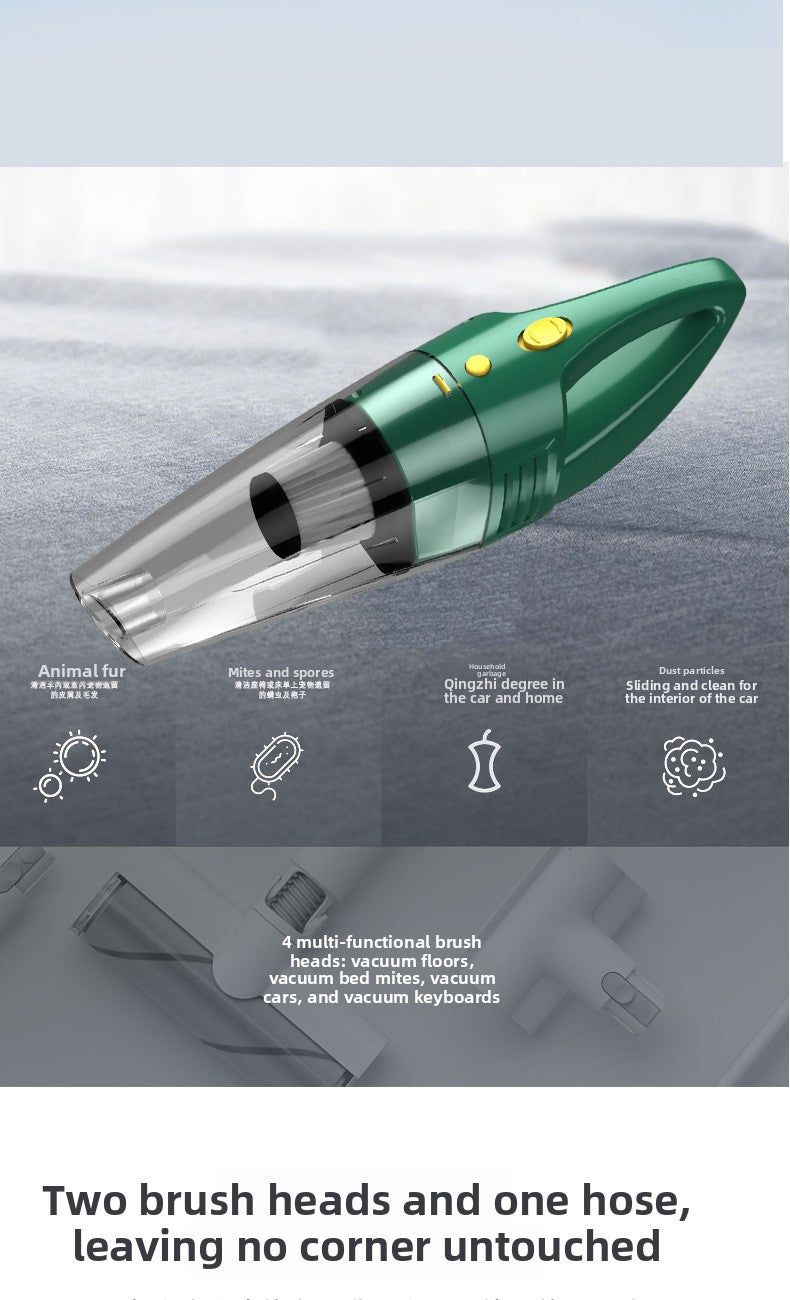 Wireless Car Vacuum Cleaner for Home Use, Small Size, Dual-purpose for Dry and Wet, High Power, Handheld, Strong Suction, In-car Use