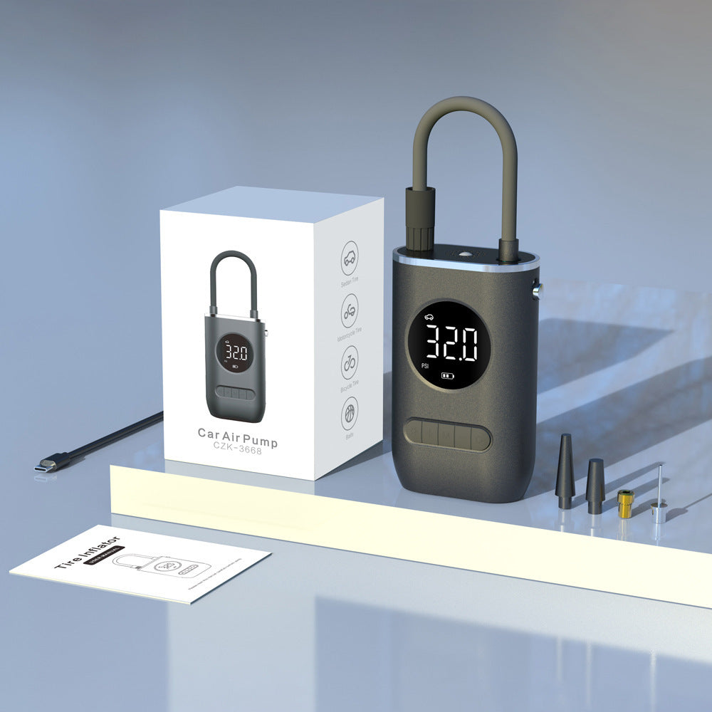 Cross-border Portable Mini Self-propelled Electric Tire Inflator Pump Car Charger Dual-use Inflator Pump