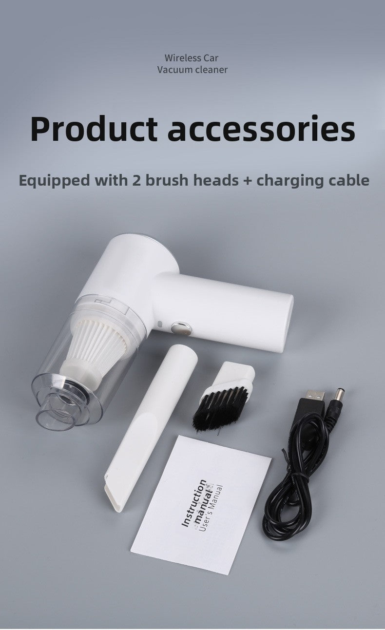 Car Vacuum Cleaner Wireless Charging Home and Car Dual-use Mini Portable Handheld Lithium Battery High Power