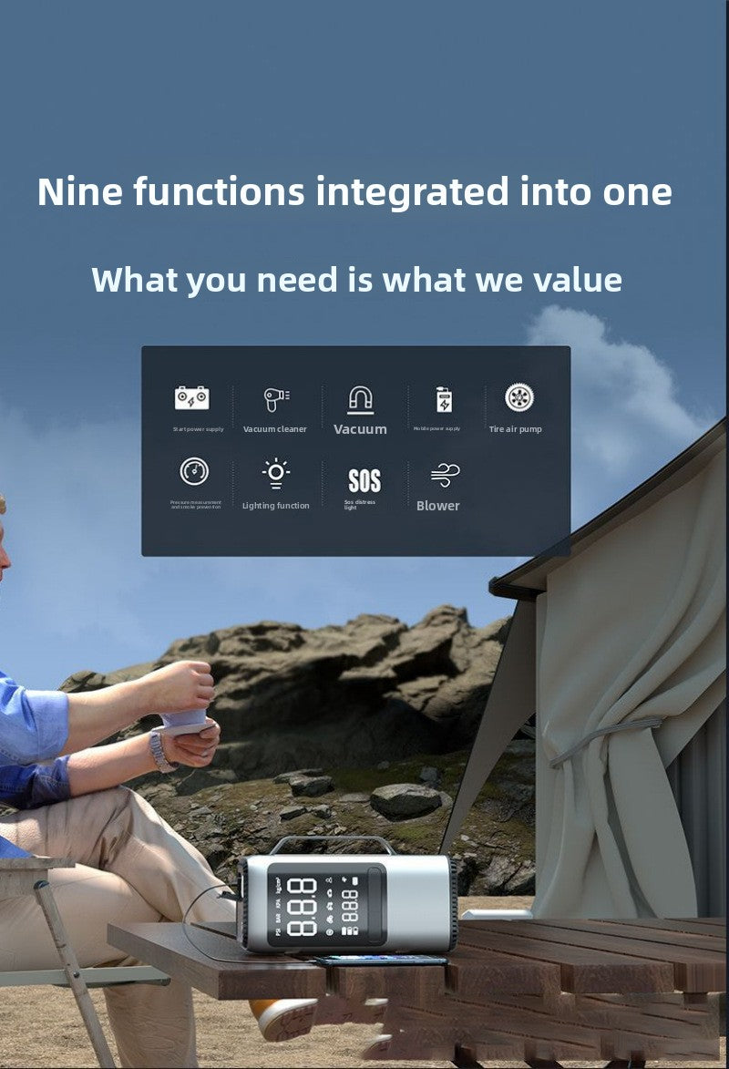 Multi-functional car emergency start-up power supply car air pump vacuum cleaner all-in-one portable