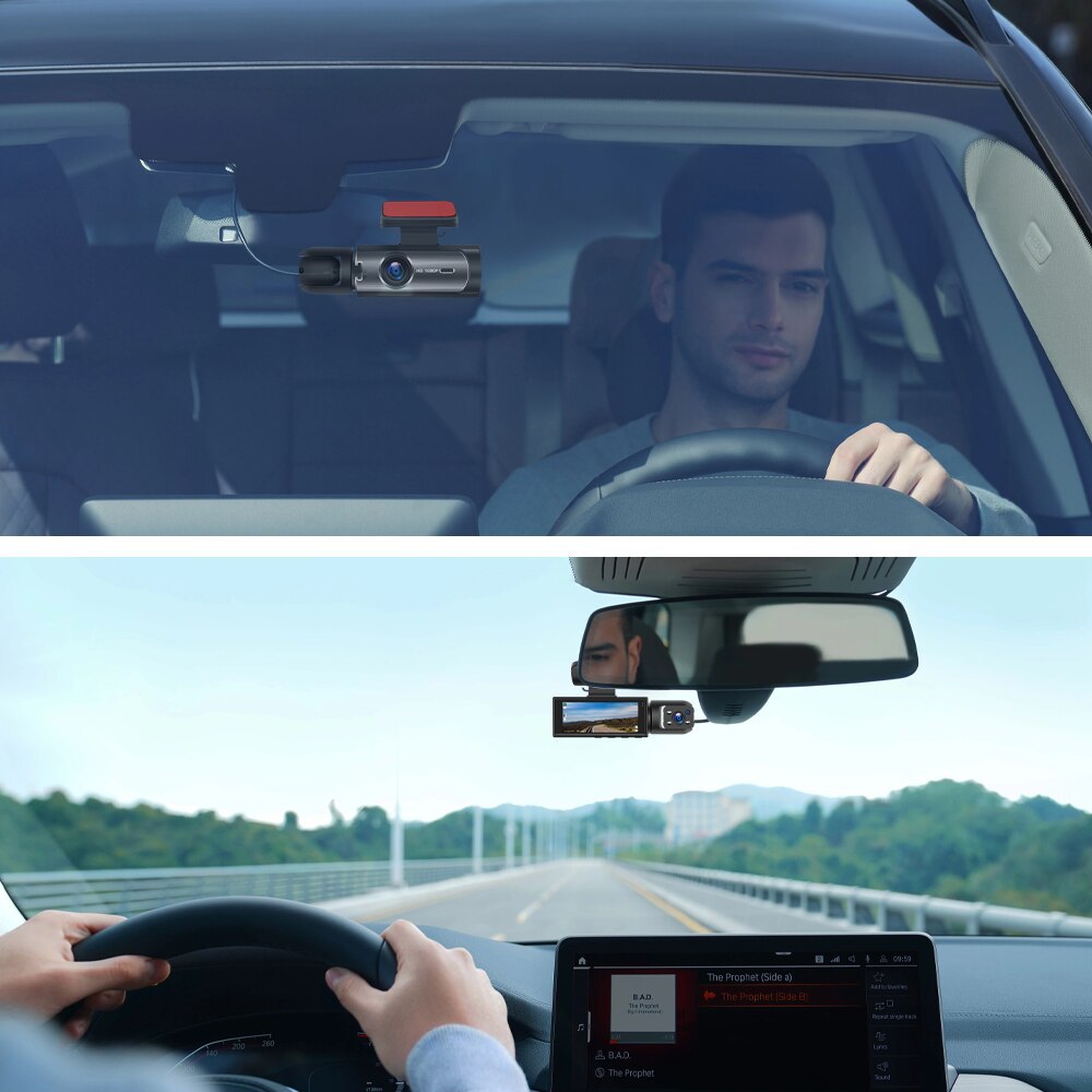 M8 Car Dash Cam Dual Lens Front and Rear Recording Simultaneously High Definition with Mobile Phone Connectivity