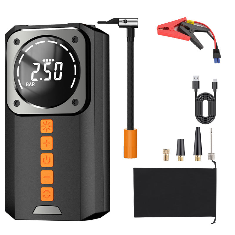 Car Air Pump Emergency Jump Starter Power Bank Integrated Smart Digital Display Car Tire Electric Air Pump