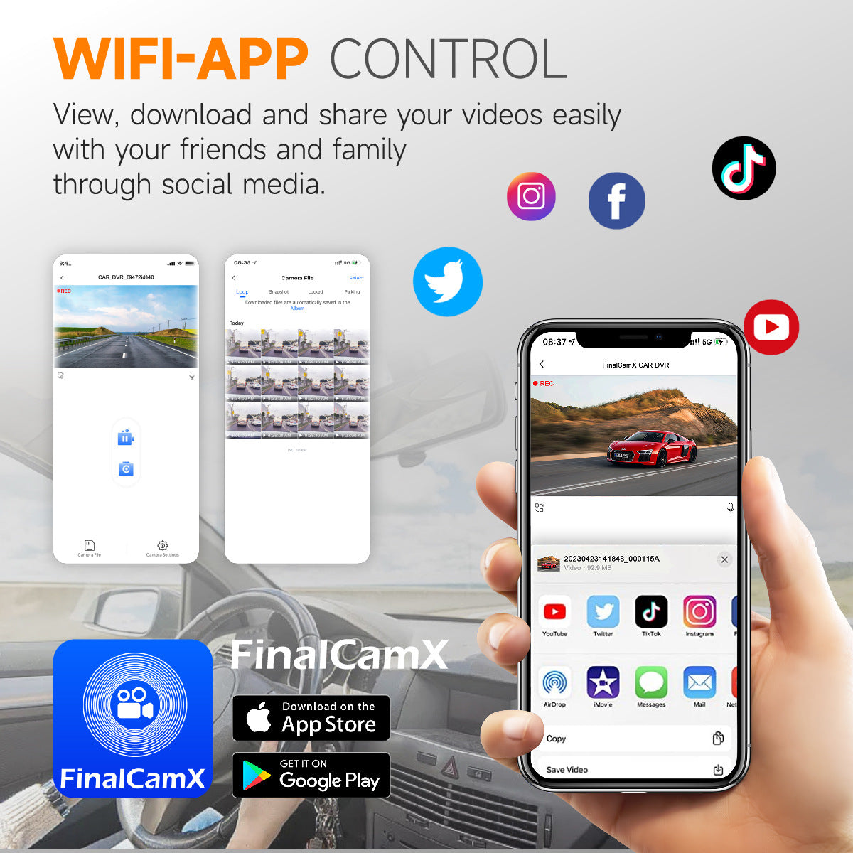 2025 New Driving Recorder Night Vision HD 4k 5Gwifi dash cam