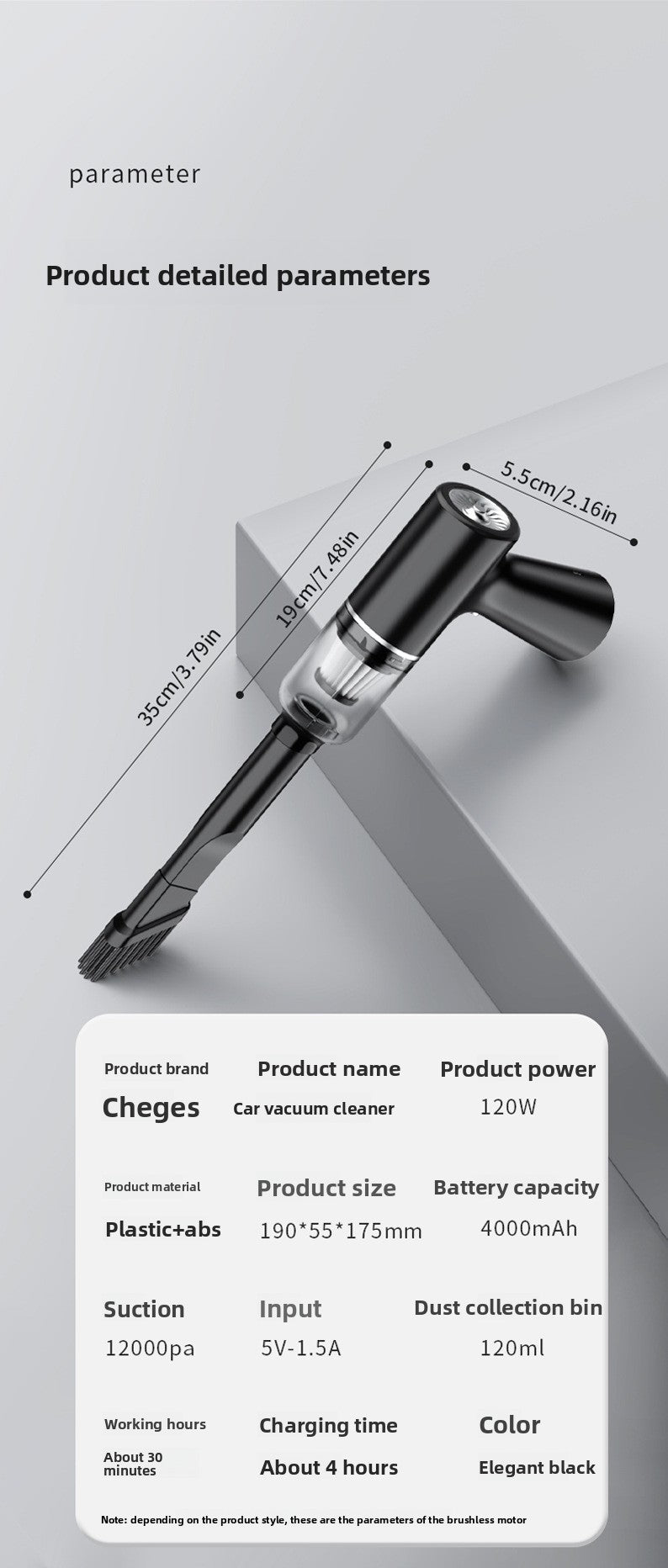 Car Vacuum Cleaner Wireless Charging for Car and Home Use High Suction Power Handheld Car Interior Vacuum Cleaner