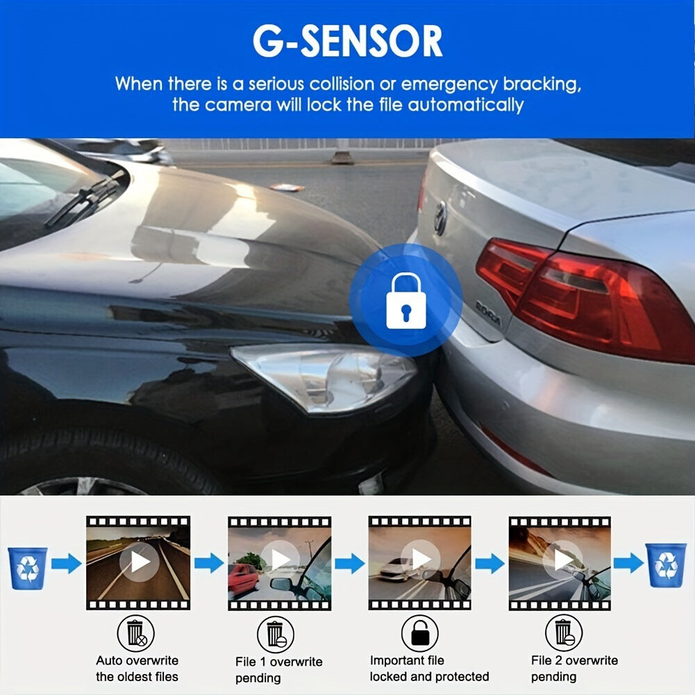 M8 Car Dash Cam Dual Lens Front and Rear Recording Simultaneously High Definition with Mobile Phone Connectivity