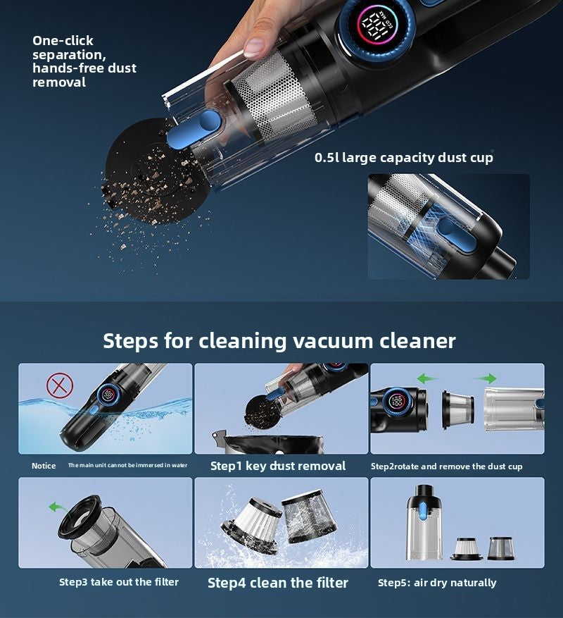 Car Vacuum Cleaner Portable Handheld Wireless Mini Vacuum Cleaner for Cars with Super Powerful Suction