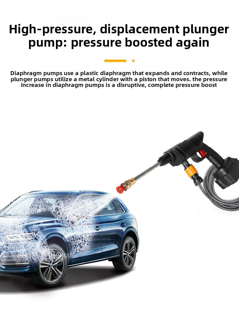 Wireless high-pressure water gun car washing artifact car washing charging portable household motor lithium battery high-power cleaning machine