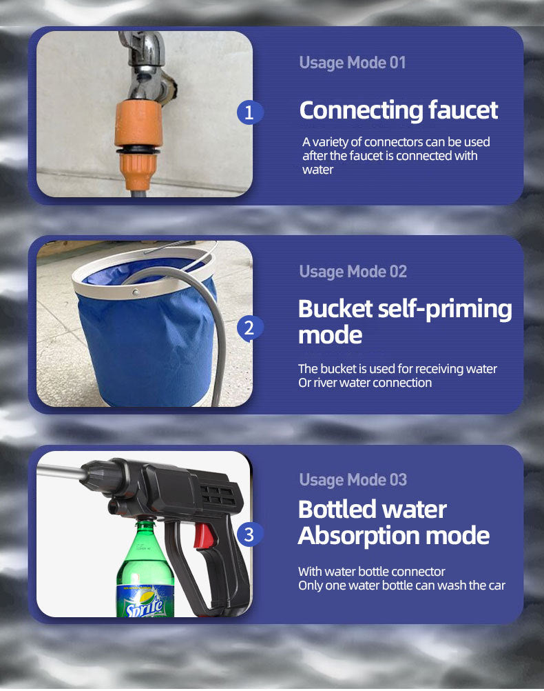 car wash water gun Home wireless rechargeable high-pressure  Convenient lithium battery booster water pump car washing machine