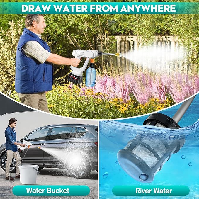 lithium battery car washing machine multi-functional powerful wireless high-pressure water gun