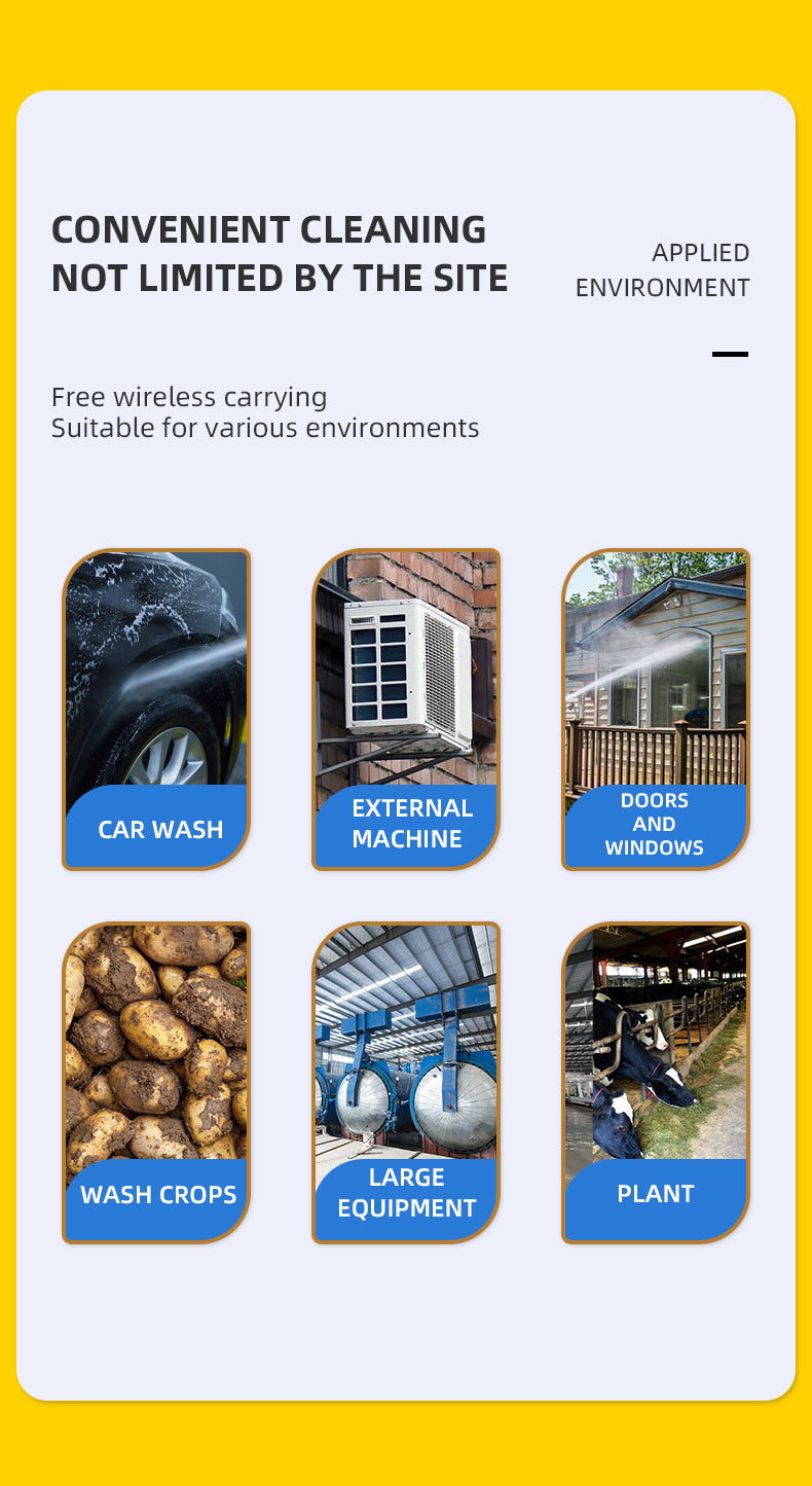 lithium battery car washing machine multi-functional powerful wireless high-pressure water gun