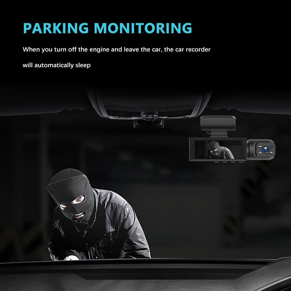 M8 Car Dash Cam Dual Lens Front and Rear Recording Simultaneously High Definition with Mobile Phone Connectivity