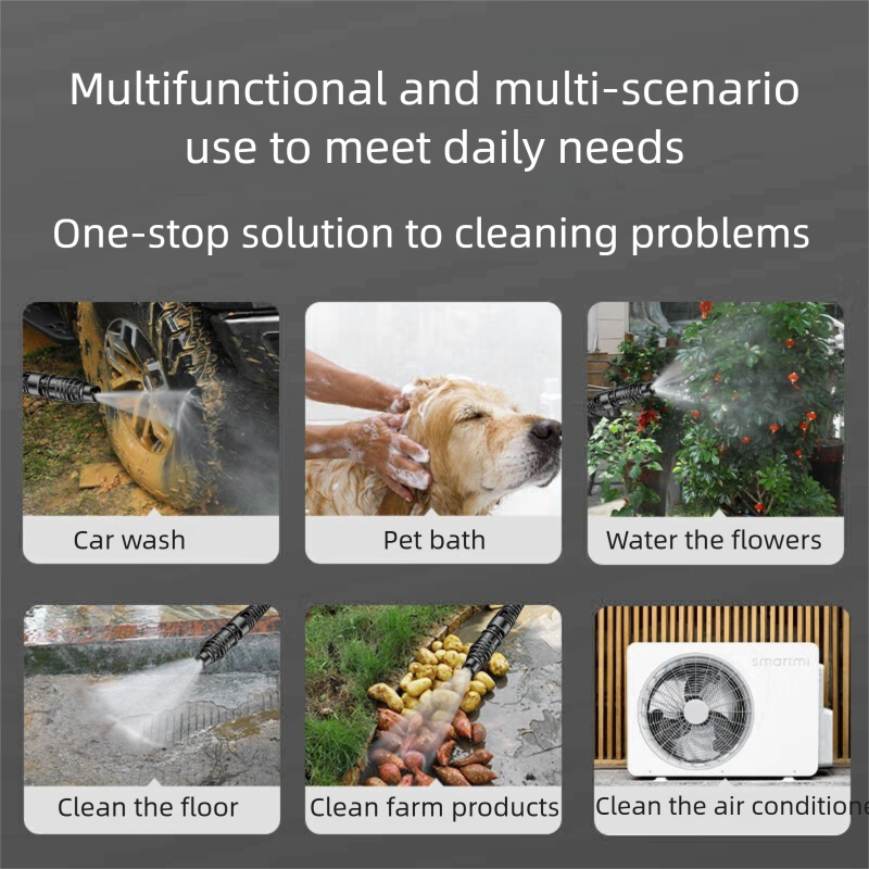 Wireless high-pressure water gun car washing artifact car washing charging portable household motor lithium battery high-power cleaning machine