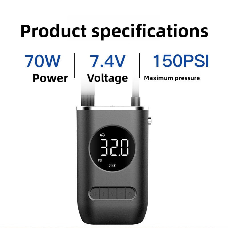 Cross-border Portable Mini Self-propelled Electric Tire Inflator Pump Car Charger Dual-use Inflator Pump