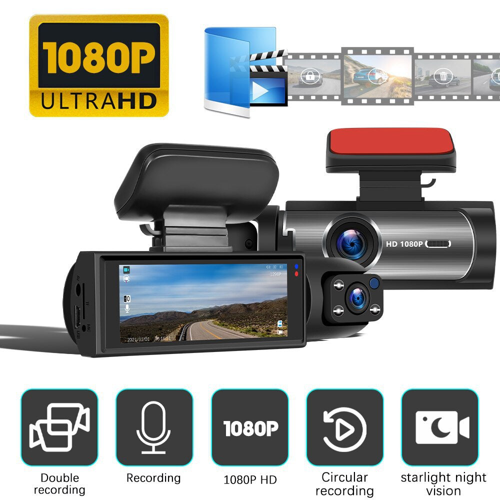 M8 Car Dash Cam Dual Lens Front and Rear Recording Simultaneously High Definition with Mobile Phone Connectivity
